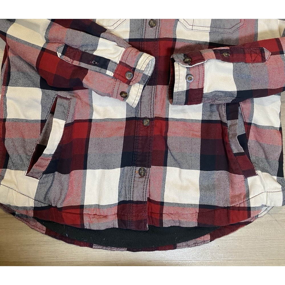 Carhartt Plaid Flannel Fleece Lined Shacket Long Sleeve Button Shirt S (4/6) - Picture 8 of 13